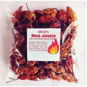 Dried King Chilli aka Bhut Jolokia Chilli aka Ghost Pepper - 1 Packet - 28gm